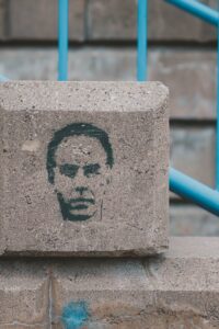 jordan peterason stencil sprayed on concrete